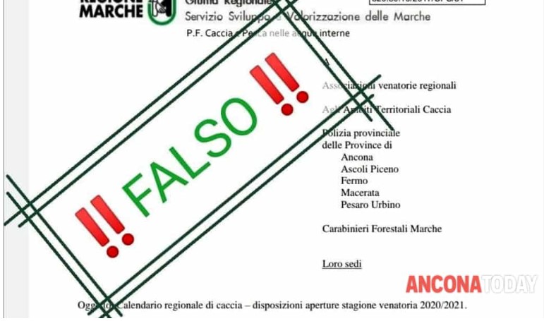 Marche: disposizioni sulla stagione di caccia, il documento della Regione è una fake news