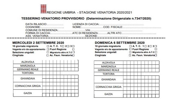 Umbria: ecco il tesserino provvisorio, come funziona.