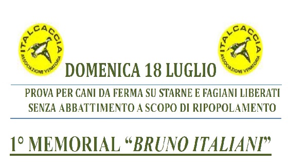 Domenica 18 Luglio a Elice (PE) C.da Piano di Sacco 1°Memorial “Bruno Italiani”