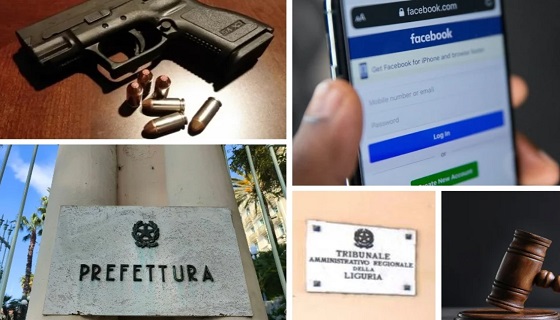 Imperia: Prefettura revoca porto d’armi per un post su Facebook, respinto ricorso al Tar