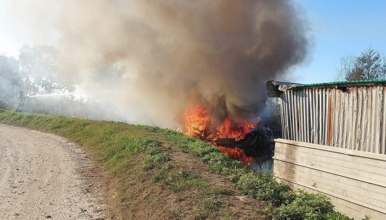 Postazione di cacciatori in fiamme a Massarosa: il rogo è doloso