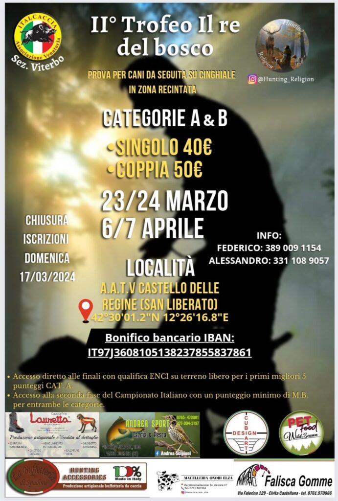 428617771_1557884654783100_1061212953076988024_n-691x1024 Italcaccia sez. di Viterbo organizza il II° Trofeo il re del bosco