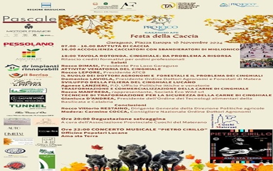 Festa della Caccia con Proloco Garaguso: programma evento